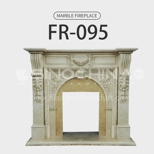 Natural stone European classical style fireplace FR-095